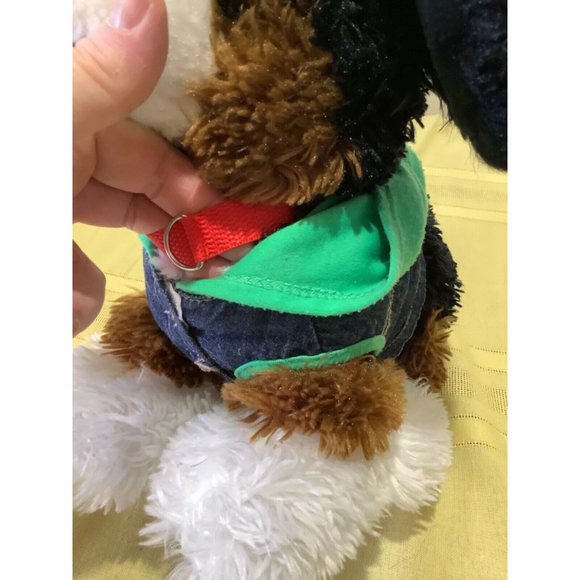 BAB Promise Pets Bernese Mountain  12" Plush Dog Collar Blue Jean Jacket Hood - Picture 8 of 12